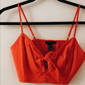 Forever21 Tie Front Crop Top